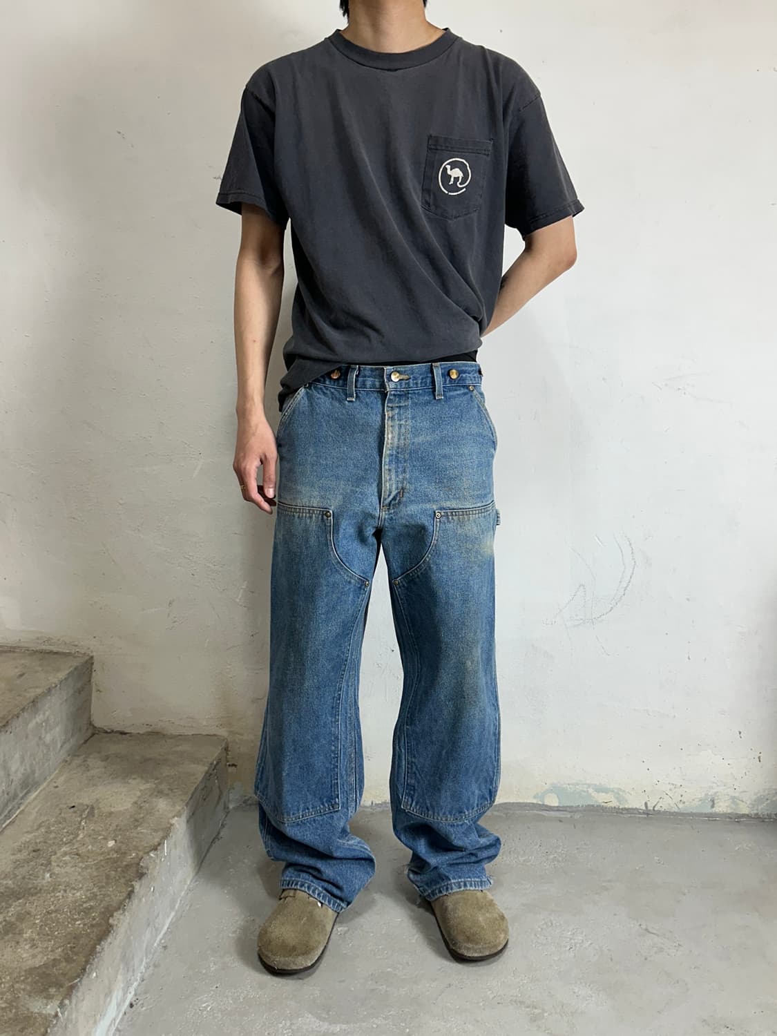 90's OG USA Made 칼하트 데님 더블니 칼하트 워크팬츠 썩블니 상품이미지2