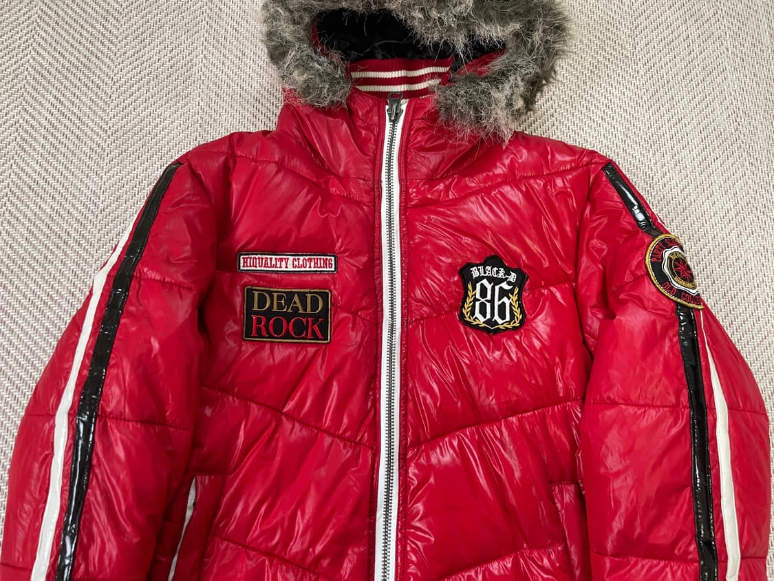 디리시 크레스트 자수 퍼 후드 패딩 y2k goa lgb J03503 상품이미지3