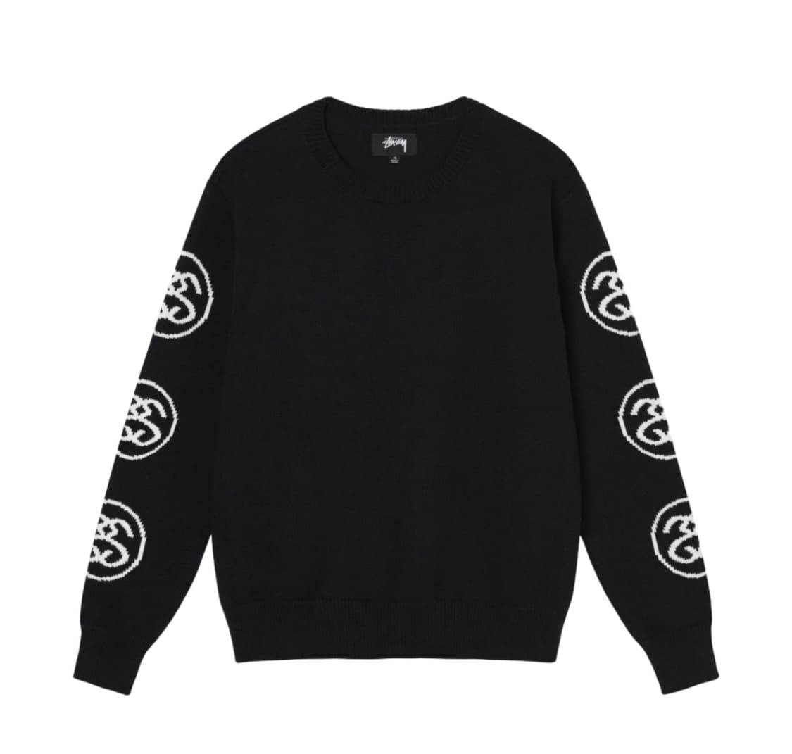 [M] 스투시 SS 링크 니트 스웨터 블랙 상품이미지1