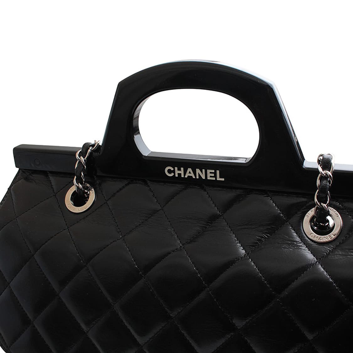 샤넬 빈티지 블랙 플랩 은장 토트겸 숄더백 (20번대) 상품이미지6