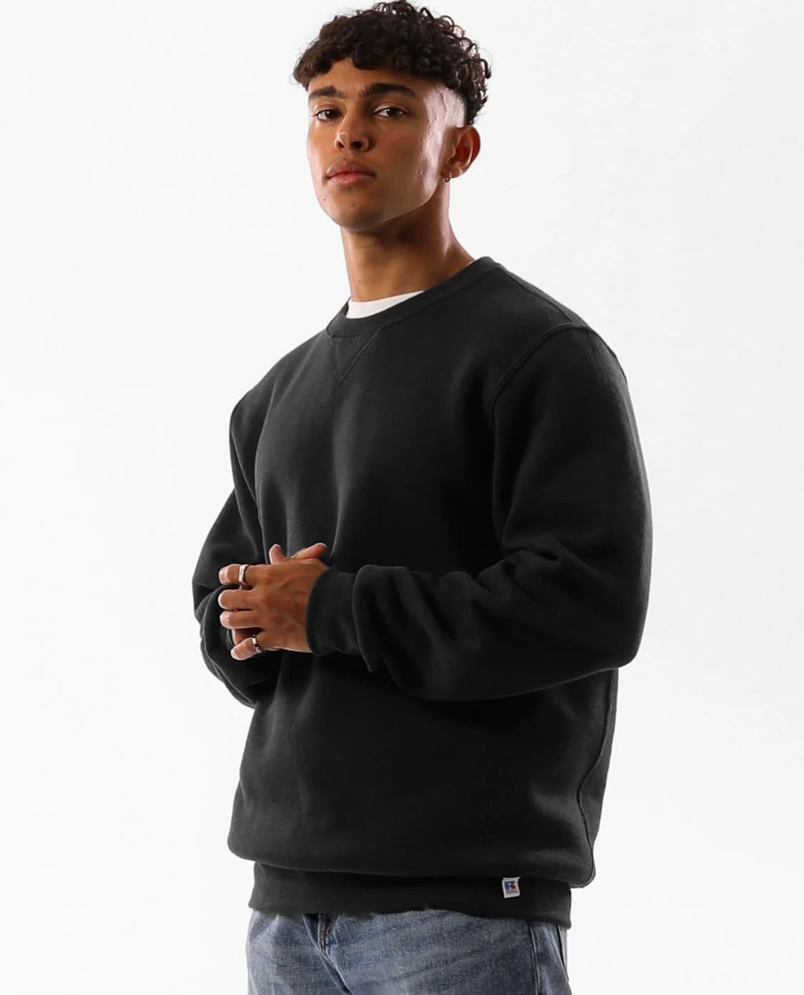 러셀 맨투맨 블랙 (S) 상품이미지1