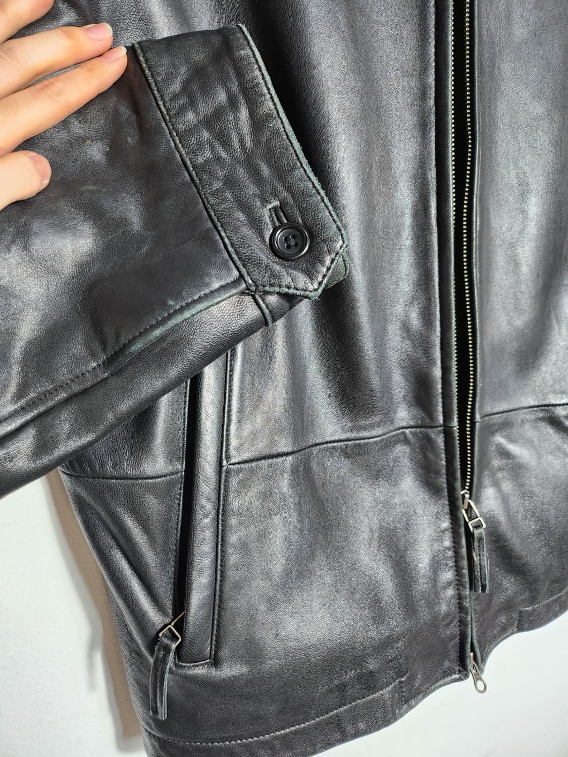 L 바나나리퍼블릭 블랙 레더 자켓 상품이미지4