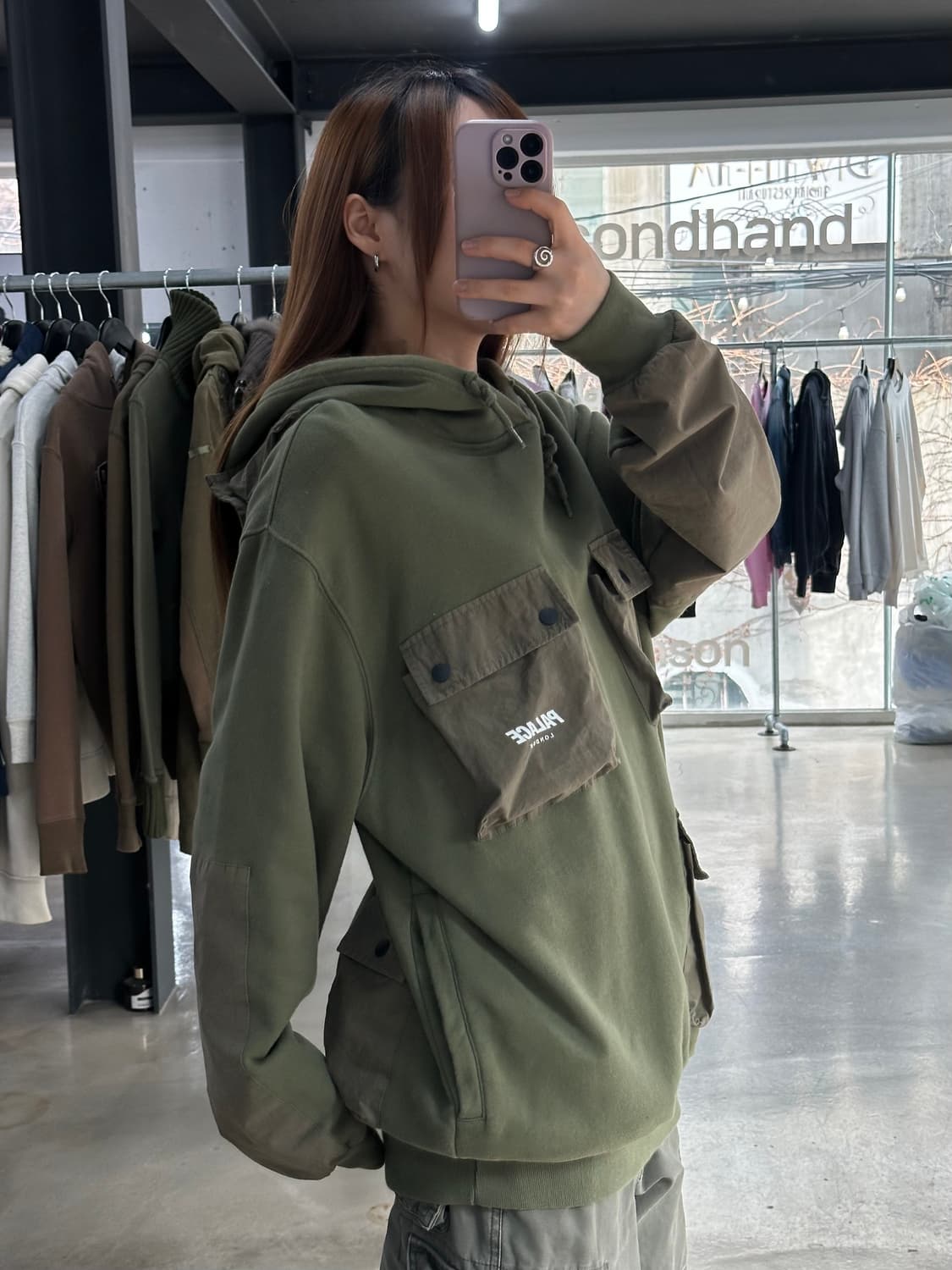 팔라스 21SS C-포켓 후드 그린 후드티 상품이미지4