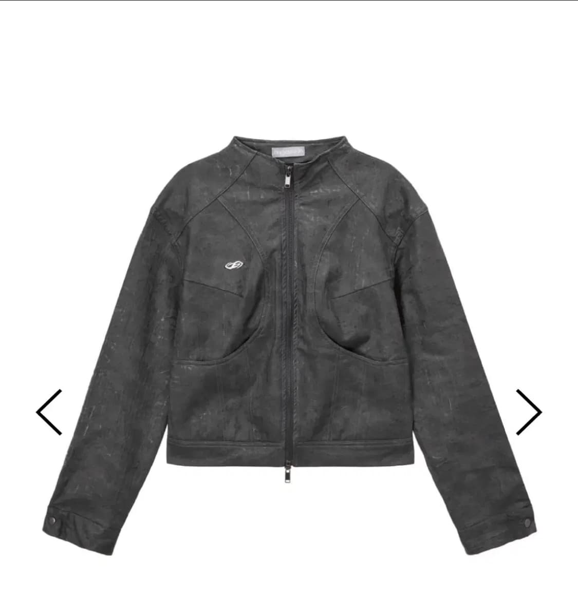 허그유어스킨 Denim textured leather jacket  상품이미지1