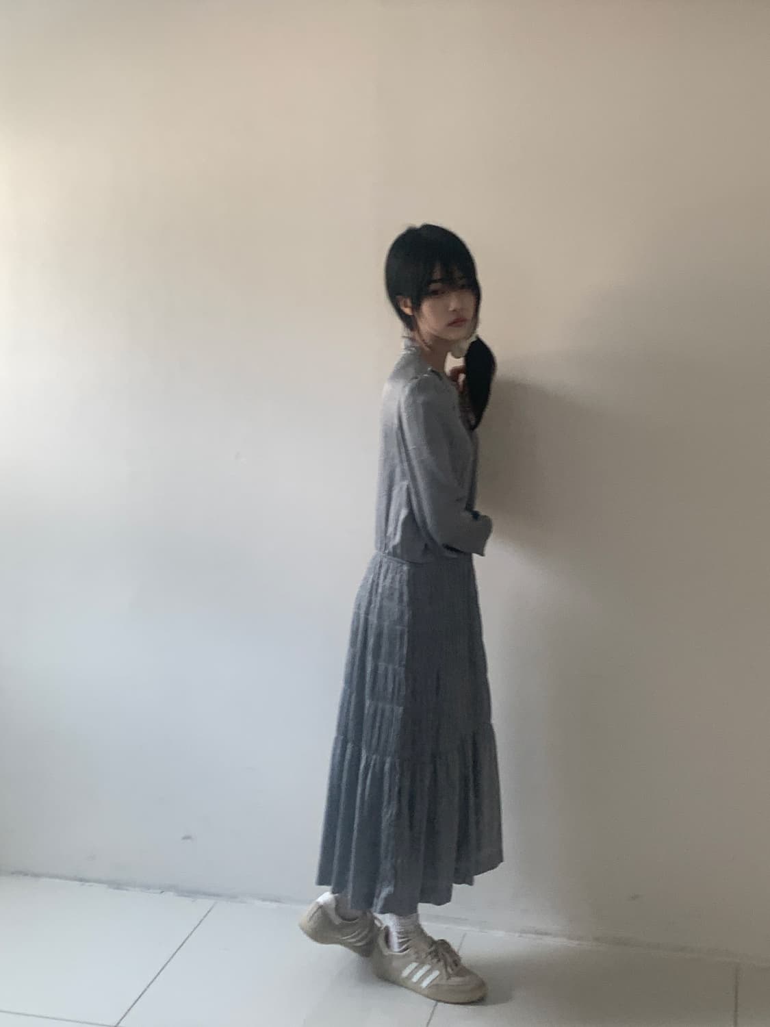 Lace collar pleats dress 상품이미지8