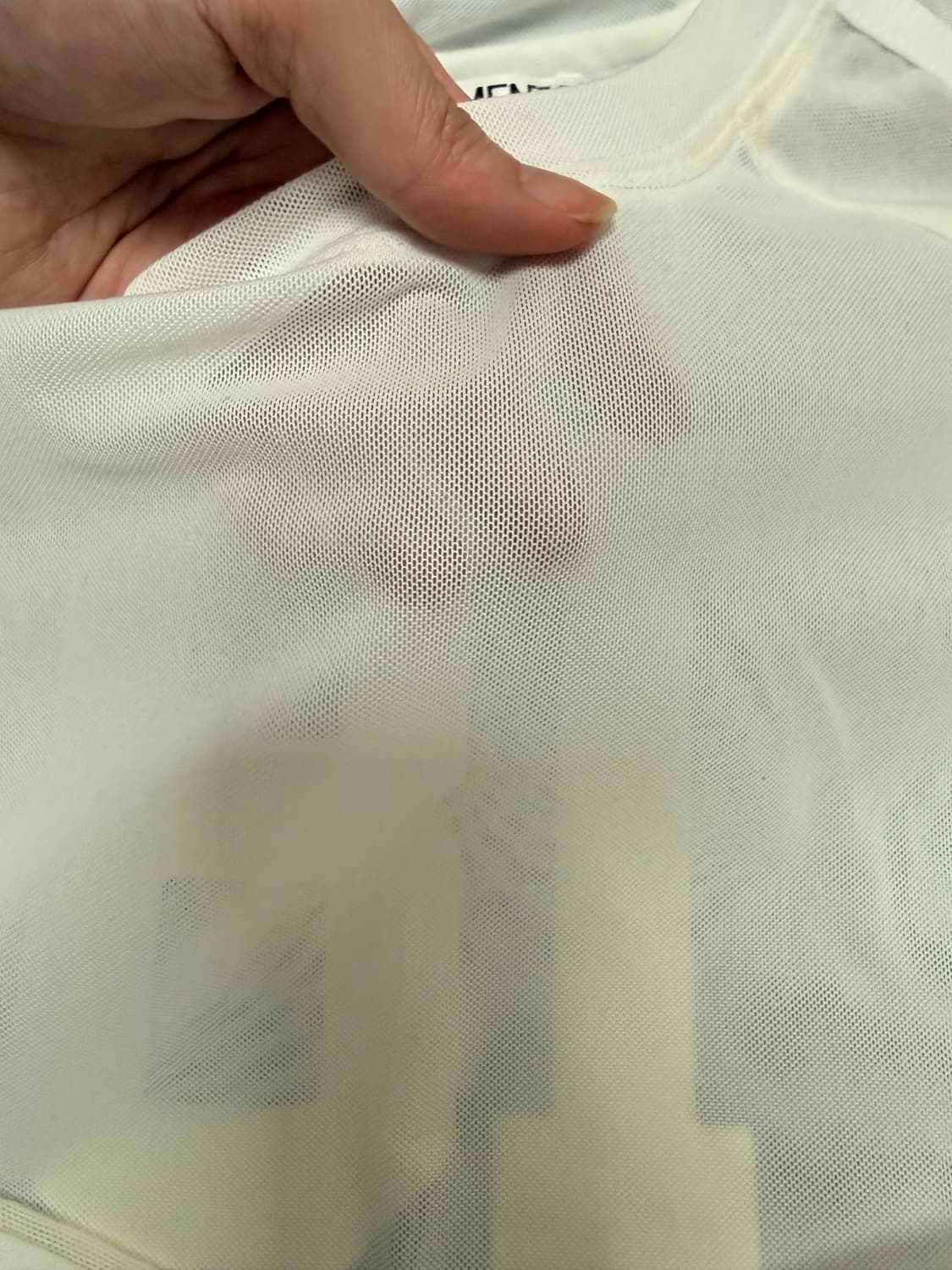 파르티멘토 우먼 넘버링 프린티드 매쉬 슬리브티 상품이미지3