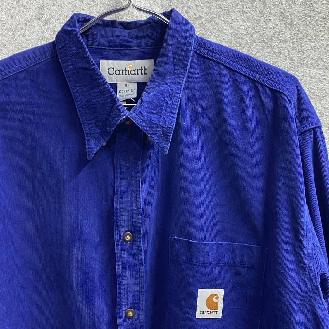 칼하트 포켓로고 코듀로이 네이비 코튼 셔츠 B3464 상품이미지3