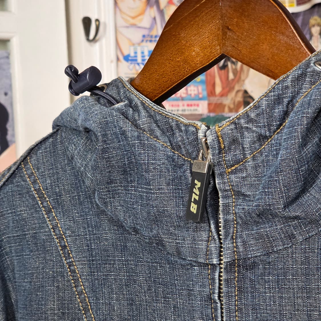 00S 엠엘비 양키스 데님 카모 후드집업 상품이미지3