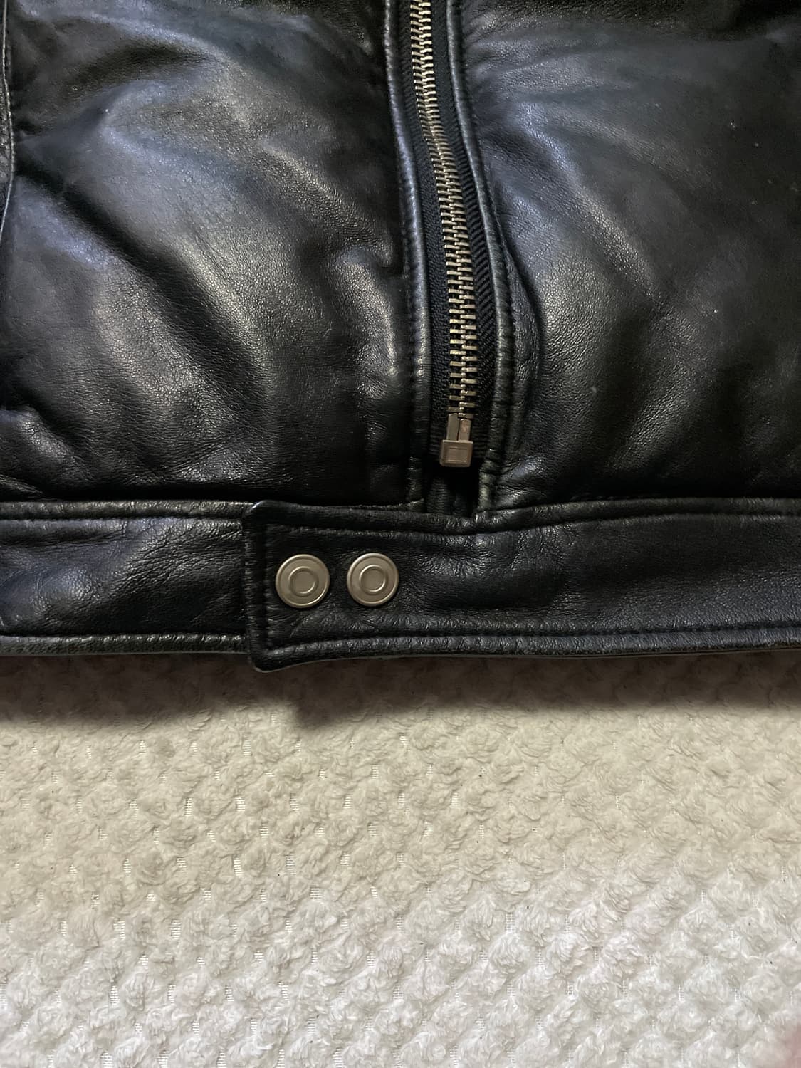 웨스턴 무드 램스킨 양가죽 바이커 패딩 레더 자켓 상품이미지6