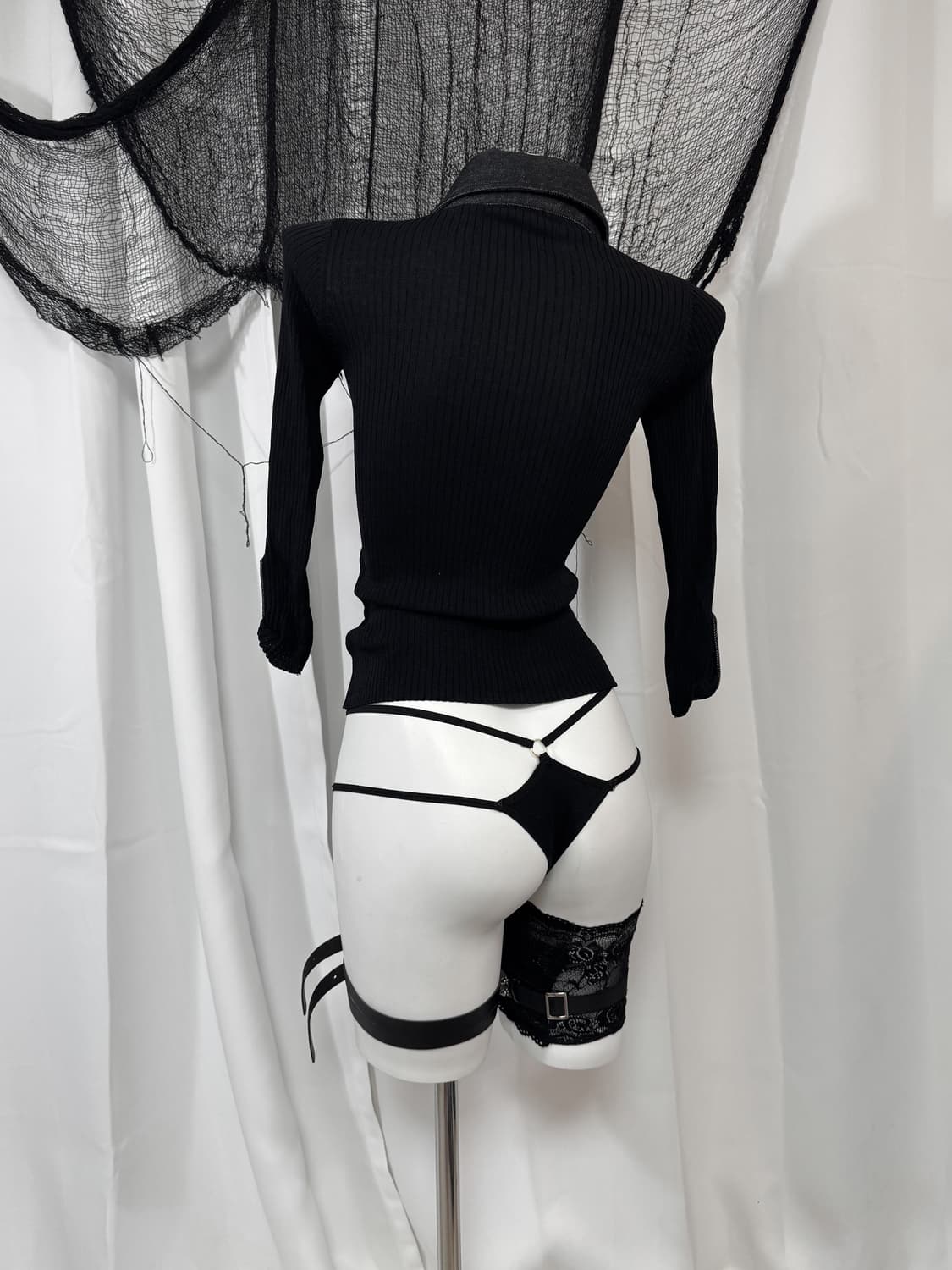 black knit shirts 상품이미지3