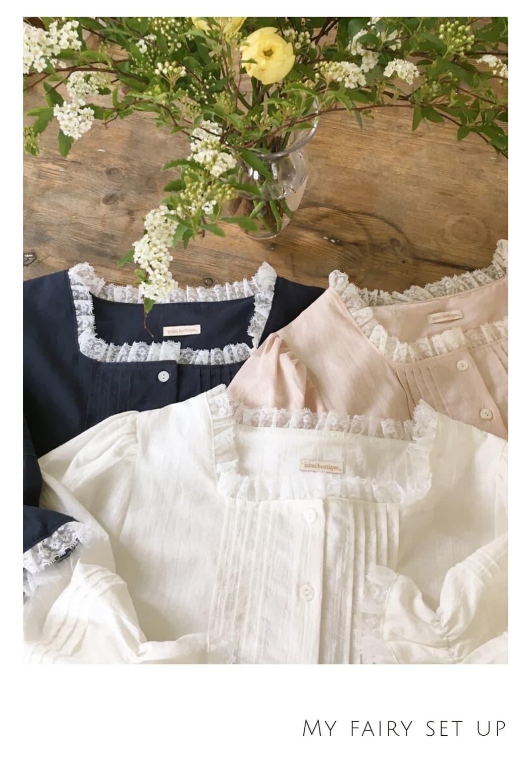편택포) 미미부티크 마이 페어리 셋업 네이비 새상품 상품이미지1
