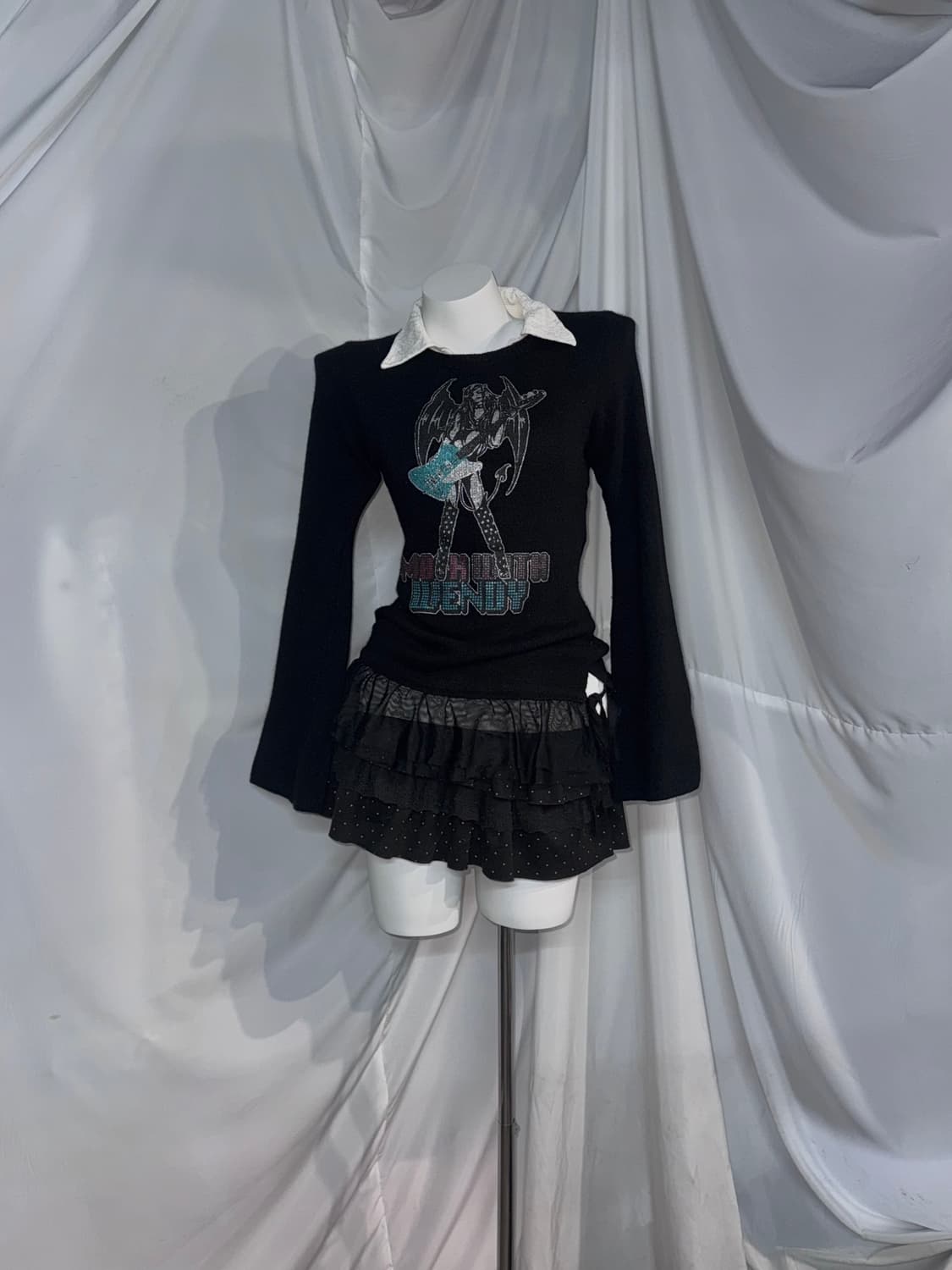 BA-TUS CLUB 바츠클럽 데일리 무채색 펑크 걸프린팅 코디세트  상품이미지4