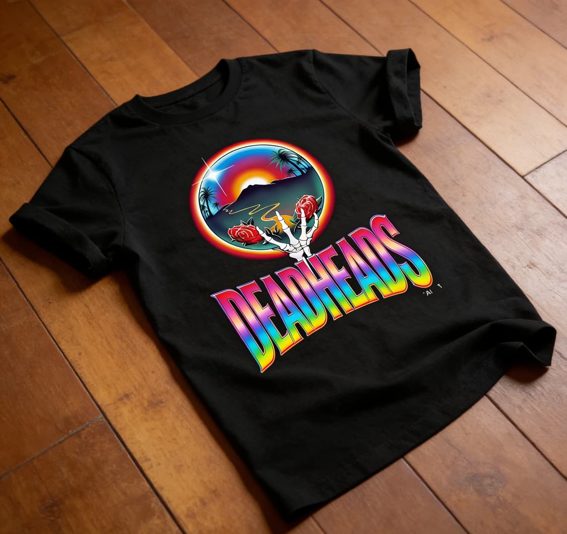 [새상품 M사이즈] Deadheads 커스텀 반팔 (라인보우 그래픽) 상품이미지2