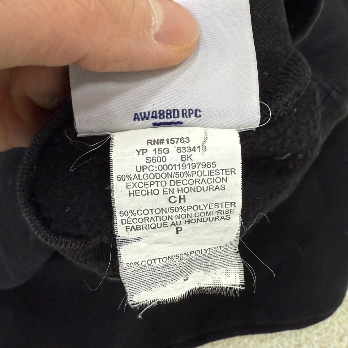 [S] 챔피온 어센틱 블랙 맨투맨 0105T1 상품이미지4