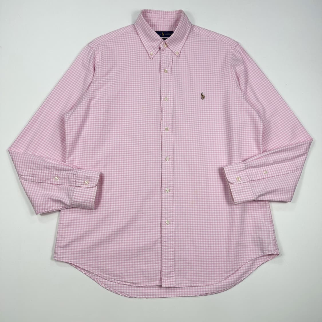 폴로 랄프로렌 포니 클래식 핑크 체크셔츠 (L) 상품이미지2