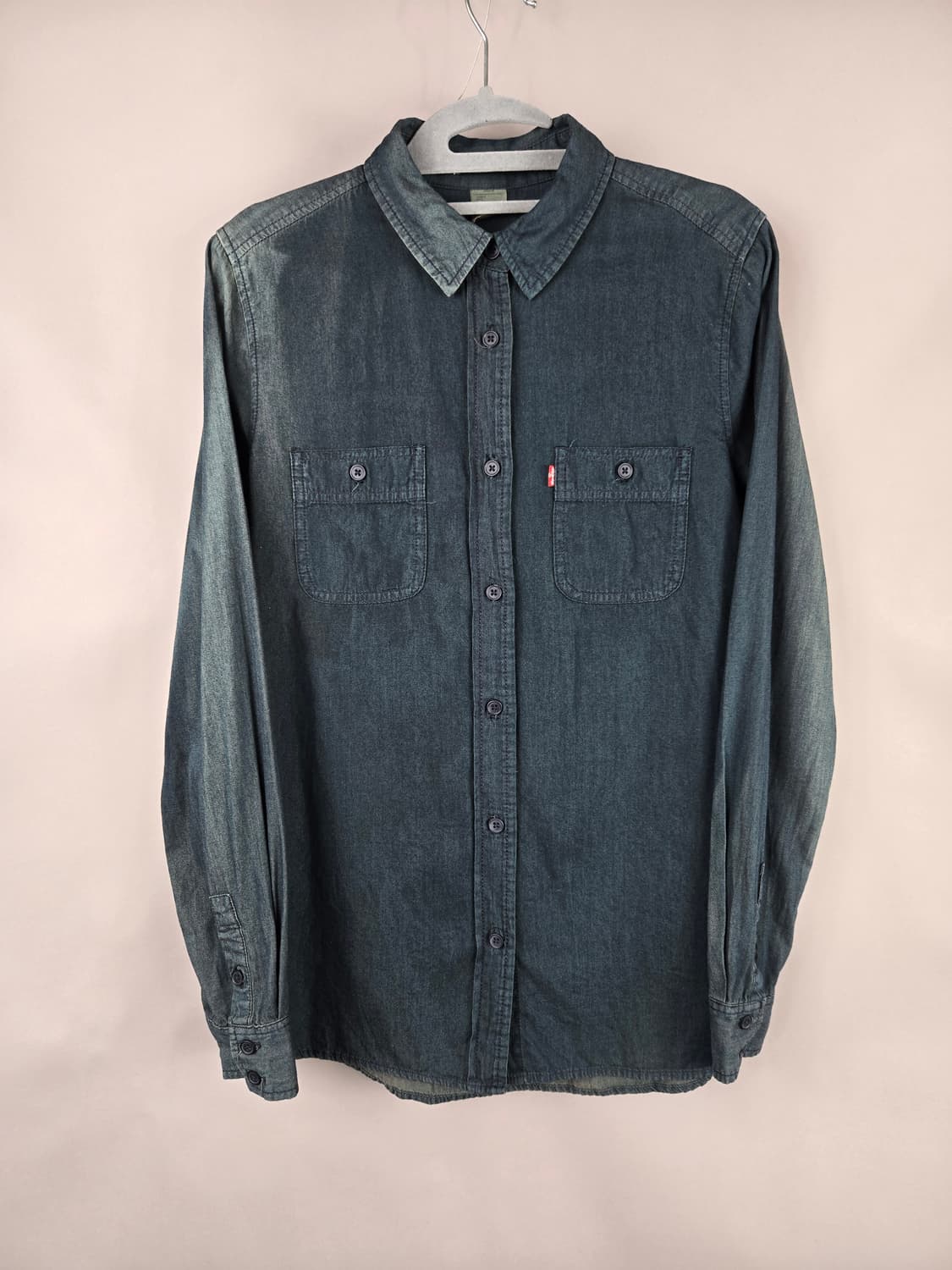 [무료배송]리바이스 S 여성 워싱 얇은 데님 청 긴팔 셔츠 상품이미지1