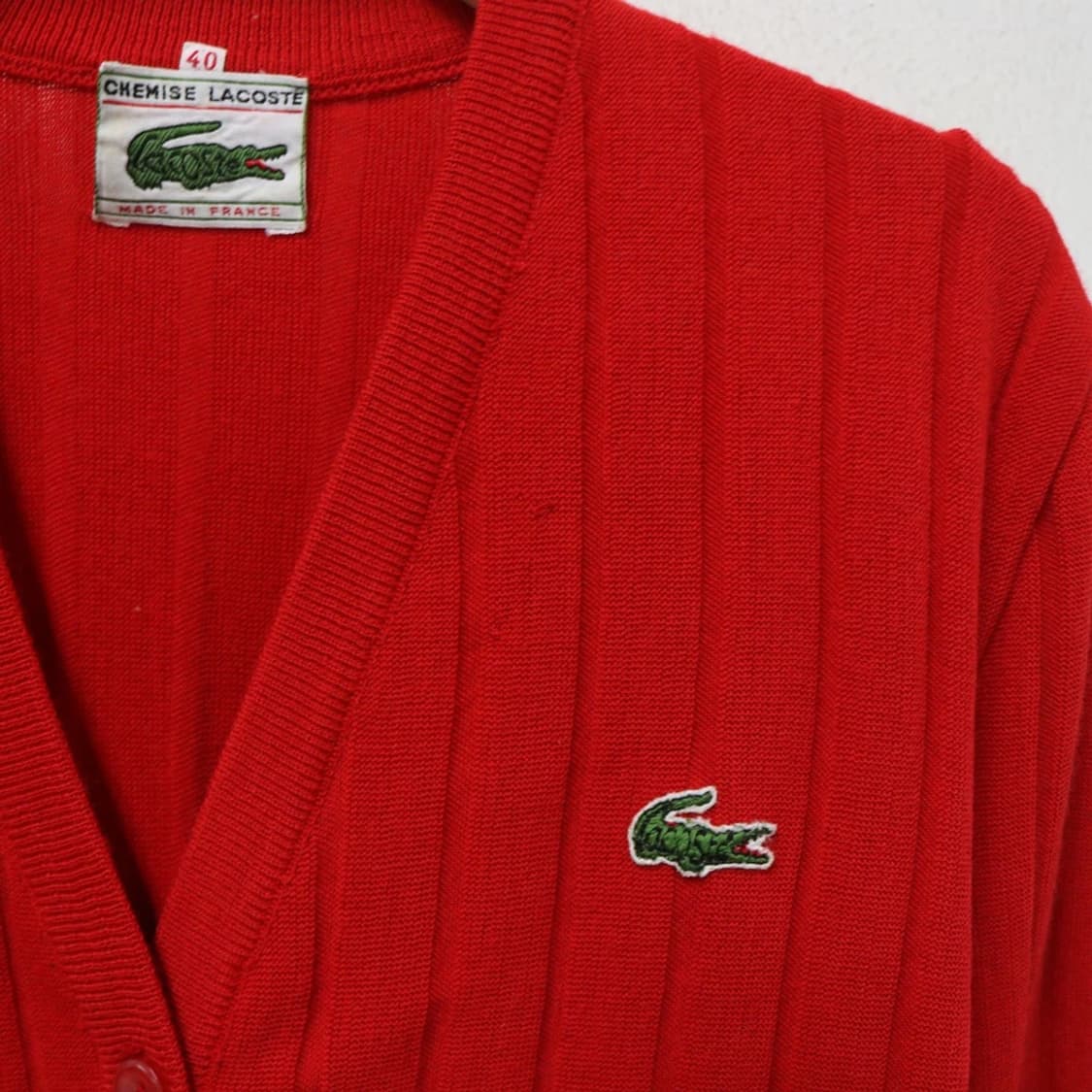 70-80'S 라코스테 브이넥 울 혼방 가디건 63334 상품이미지4