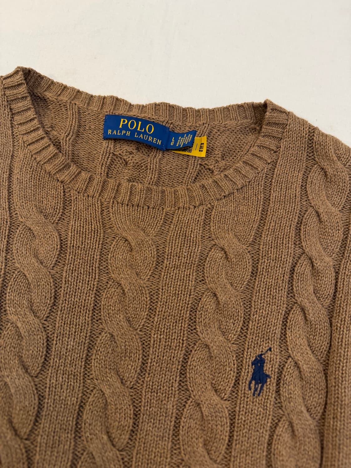 폴로 랄프로렌 꽈배기 케이블 니트 된장 브라운 상품이미지2