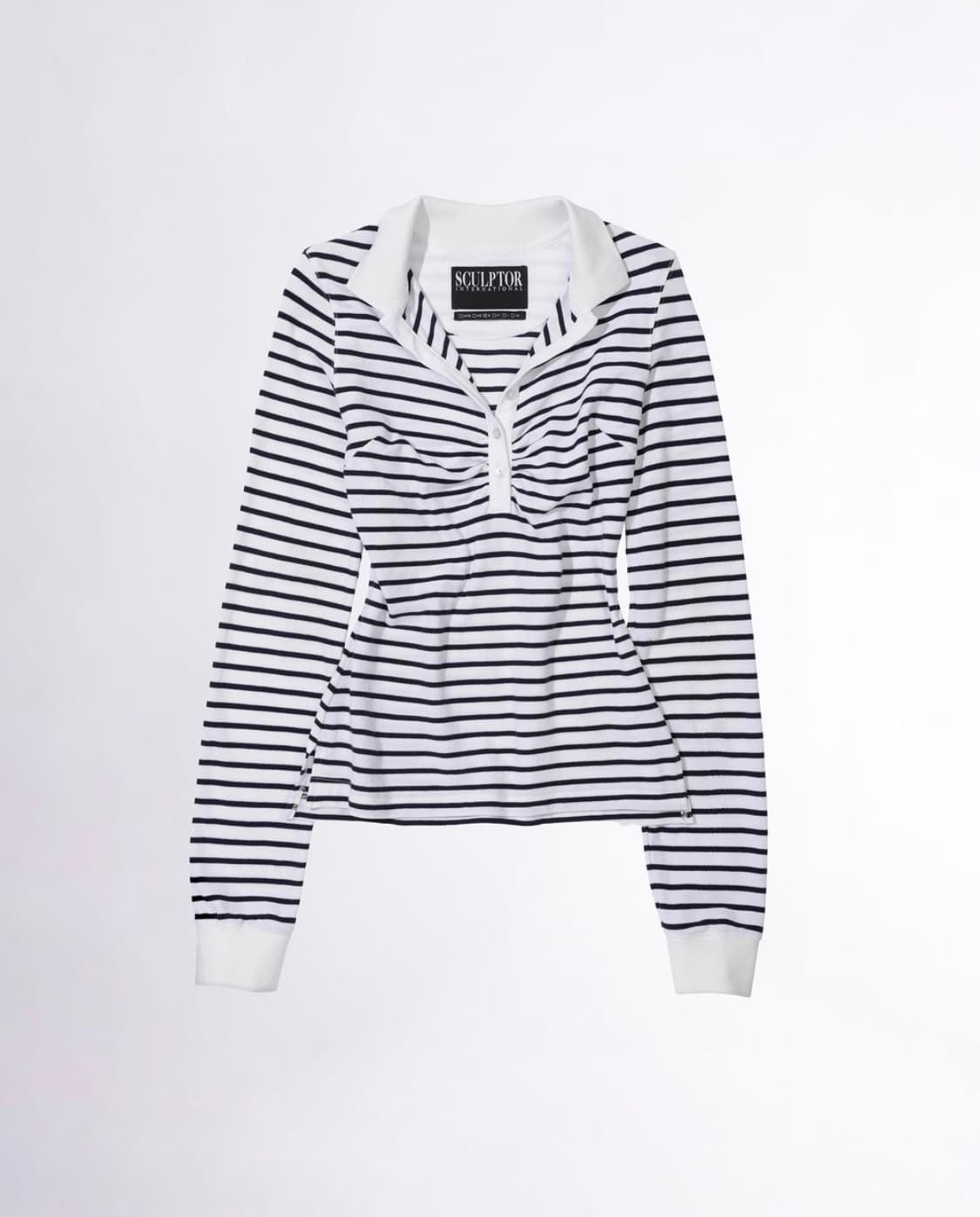 스컬프터 Shirring Tennis Shirt Stripe 상품이미지1