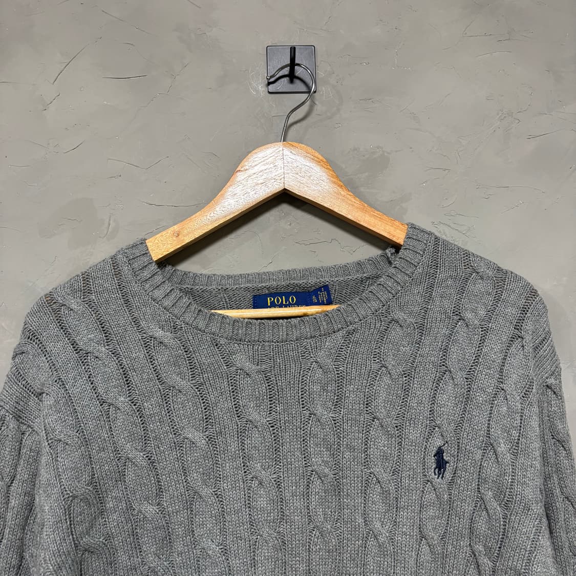 폴로 랄프로렌 신형 꽈배기 니트 회색 그레이 상품이미지2