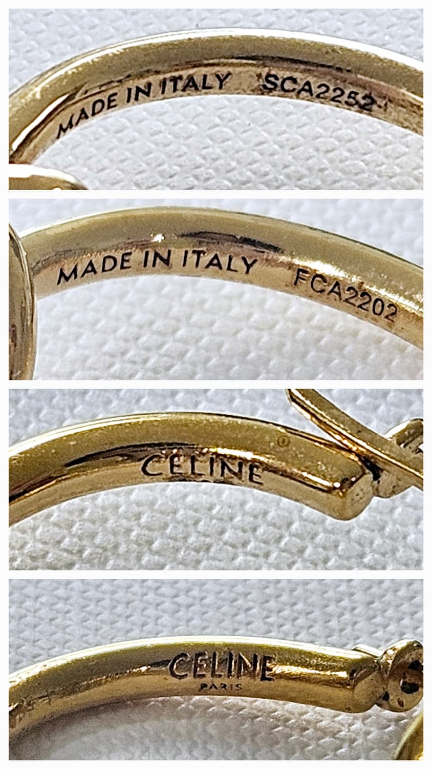 셀린느 노트 스몰 후프 귀걸이 [정품/골드] 상품이미지2