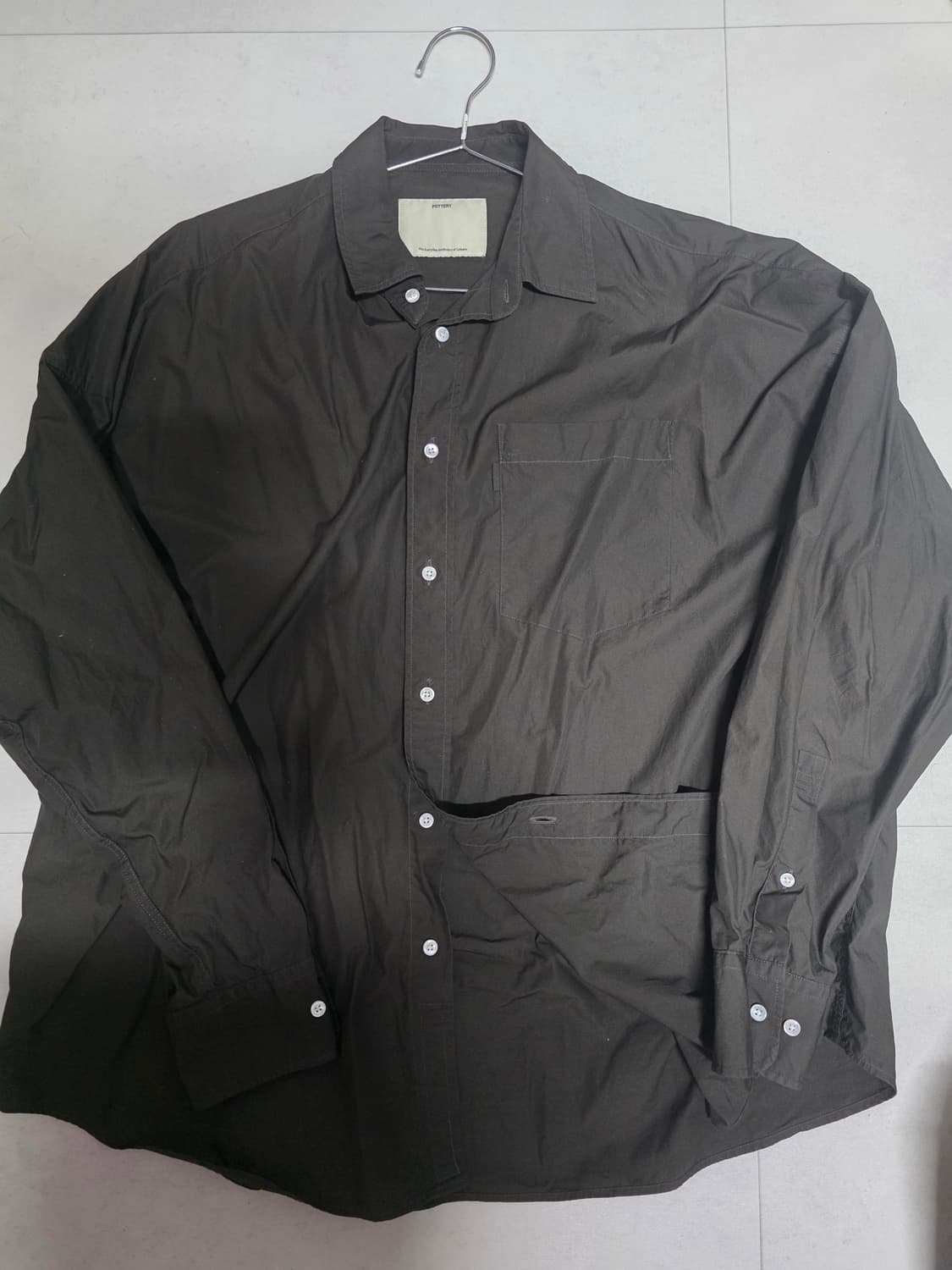 포터리 빅셔츠 차콜 1사이즈 상품이미지1