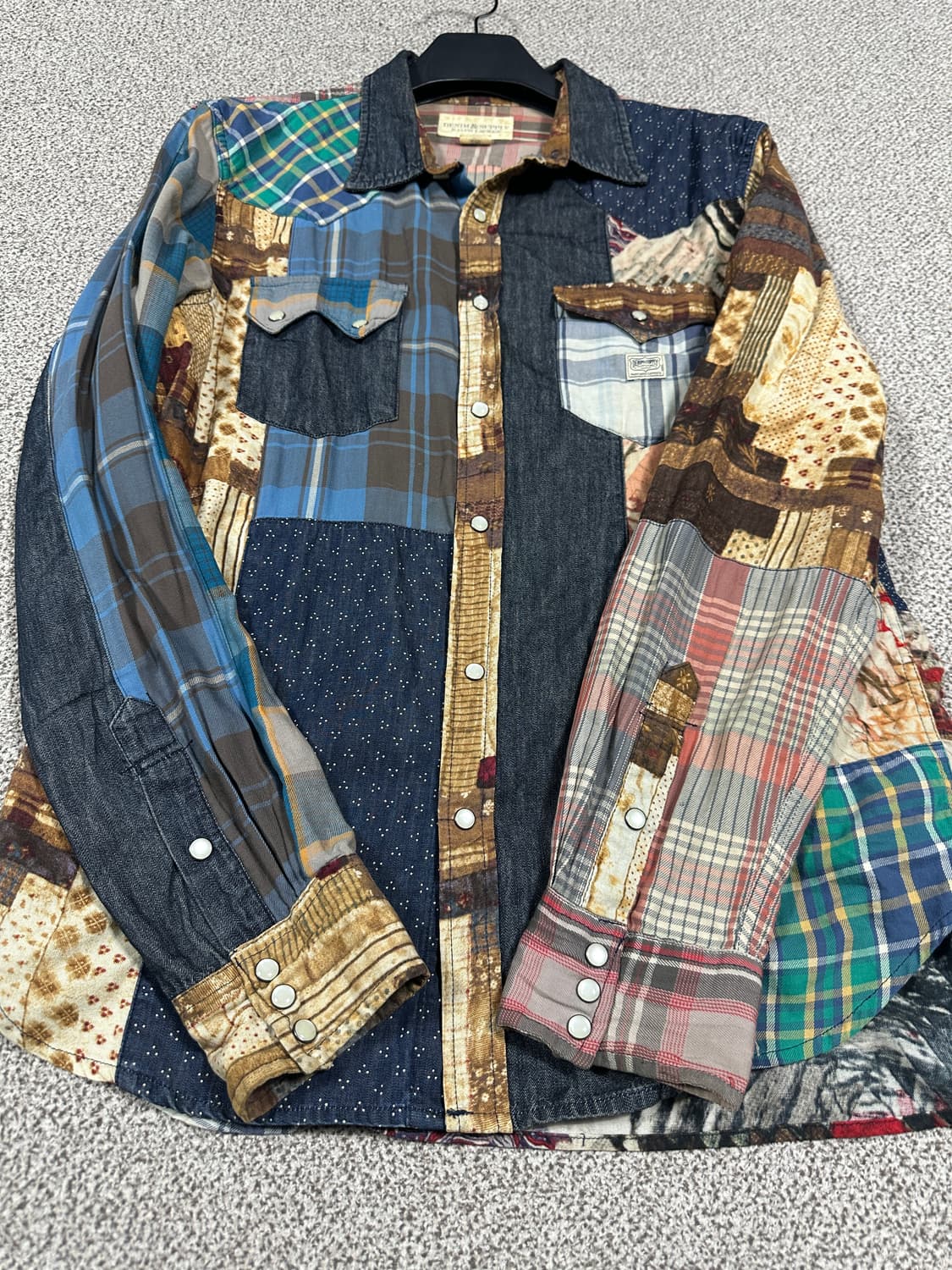 랄프로렌 데님앤서플라이 패치워크 셔츠 L 상품이미지6