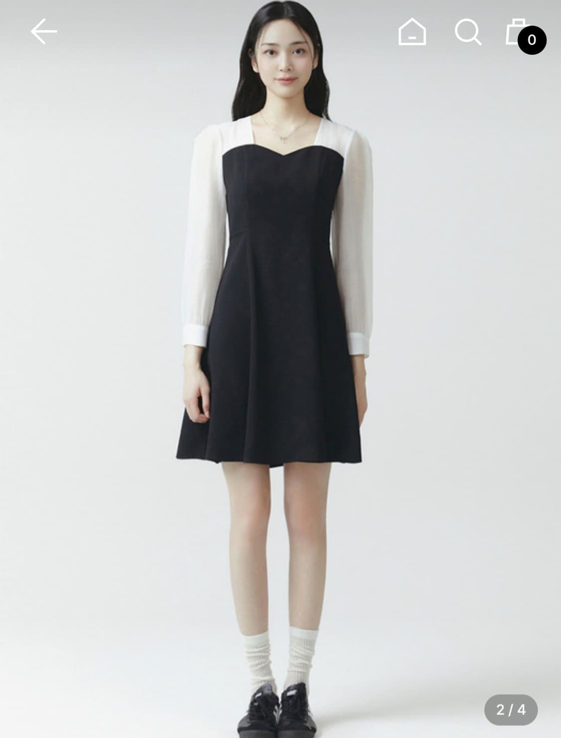 잇미샤 하트넥 플레어 원피스 블랙 상품이미지2