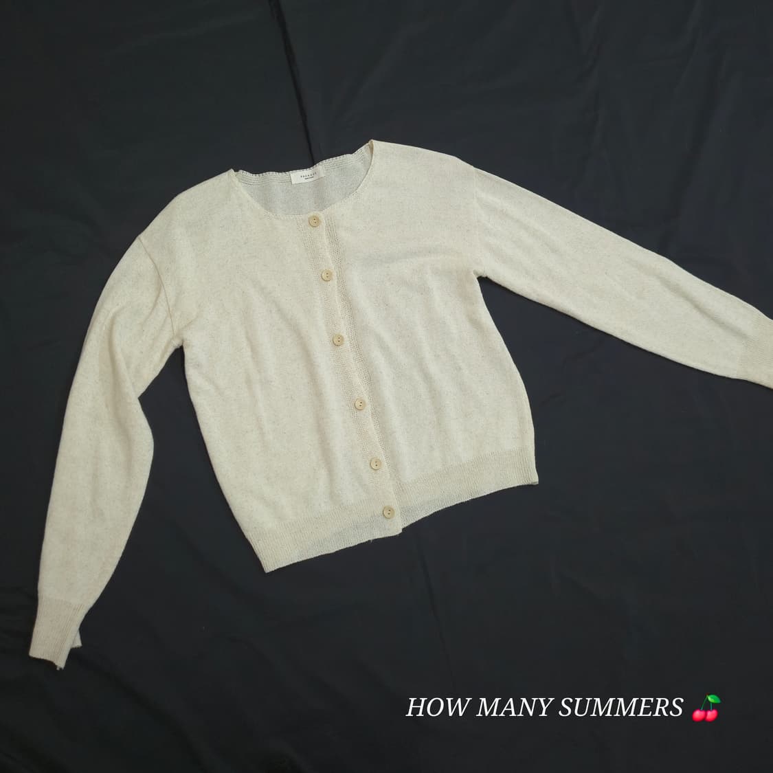 오트밀 라운드넥 니트 가디건 봄 가을 간절기 얇은 기본 아우터 상품이미지3