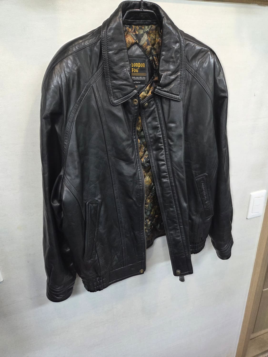 런던포그 올드스쿨 빈티지 안감누빔 소가죽 자켓 xl 상품이미지6