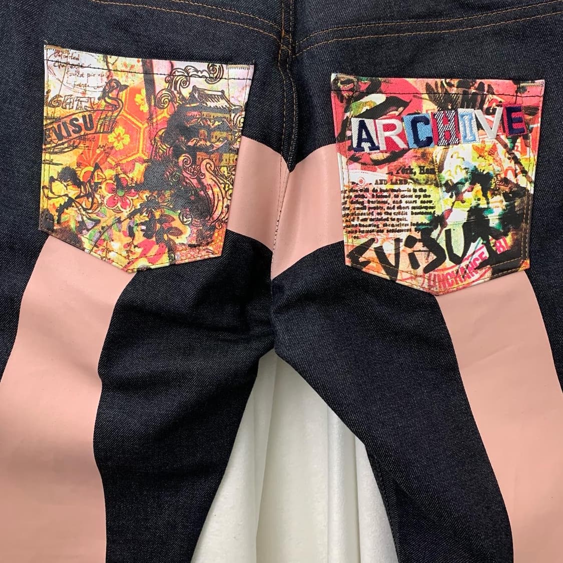 에비수 진청 아카이브 백프린팅 데님 팬츠 상품이미지4