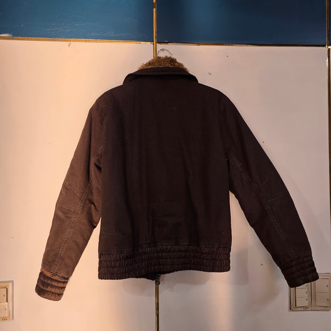 착샷)00s Y2K 타미힐피거 빈티지 캔버스 워크자켓 퍼 쉐르파 털 M 상품이미지4