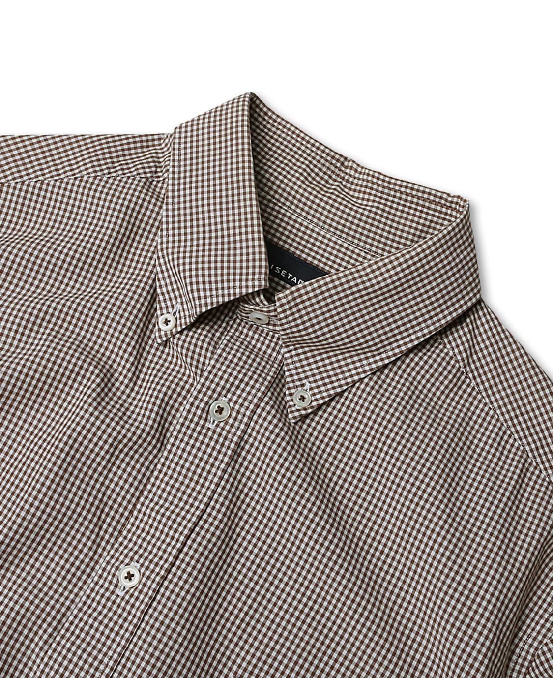 이세탄 맨즈 [Isetan Men's] 브라운 깅엄 체크 버튼다운 셔츠 상품이미지2