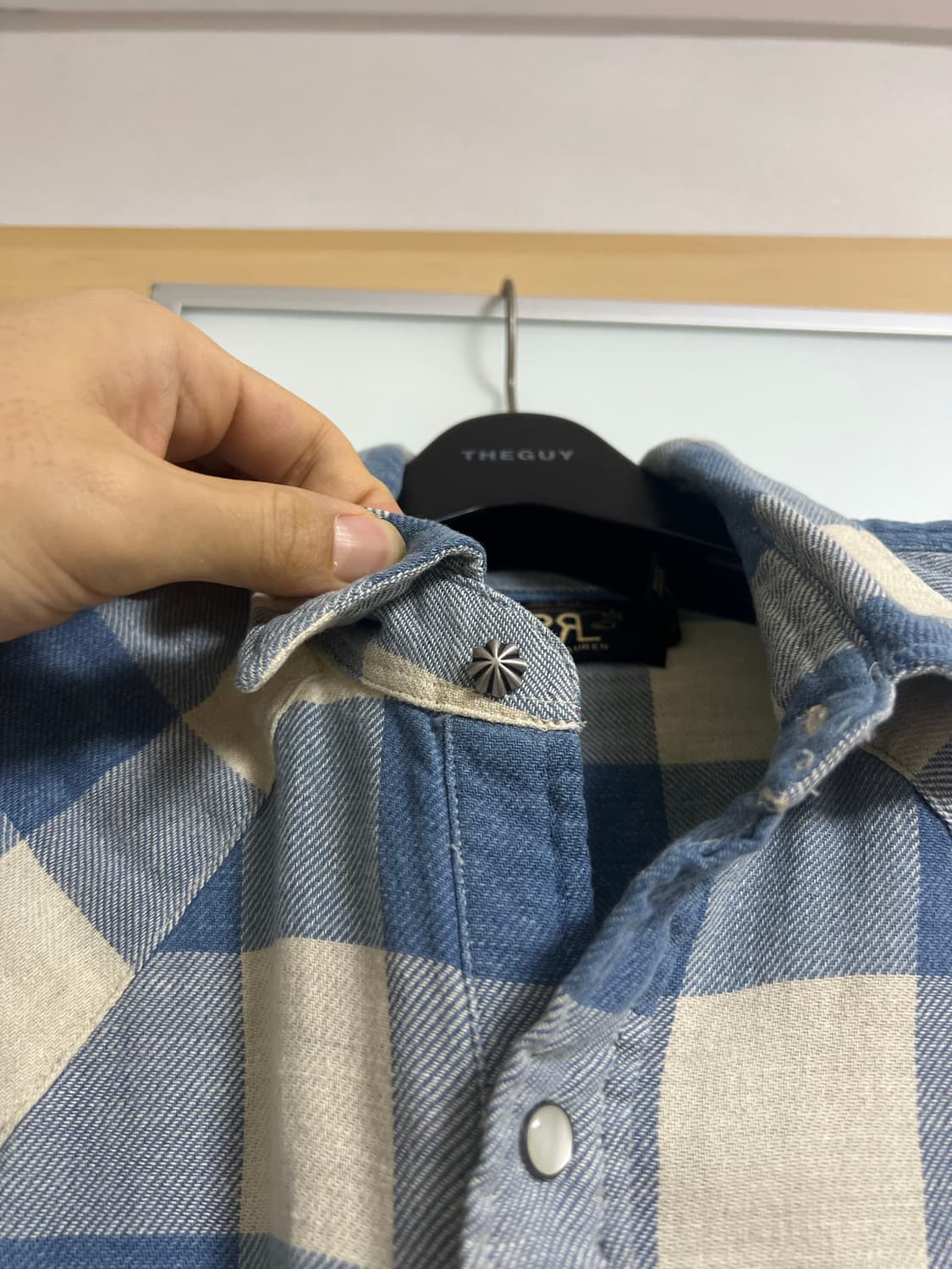 RRL 슬림핏 플래드 트윌 웨스턴셔츠 상품이미지4