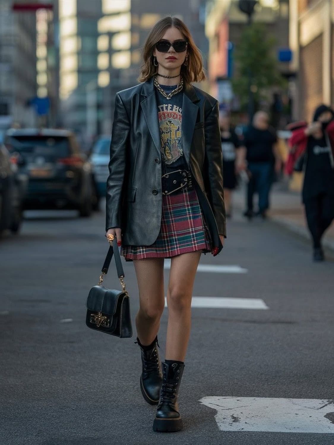 헤지스 울100 체크스커트 상품이미지1