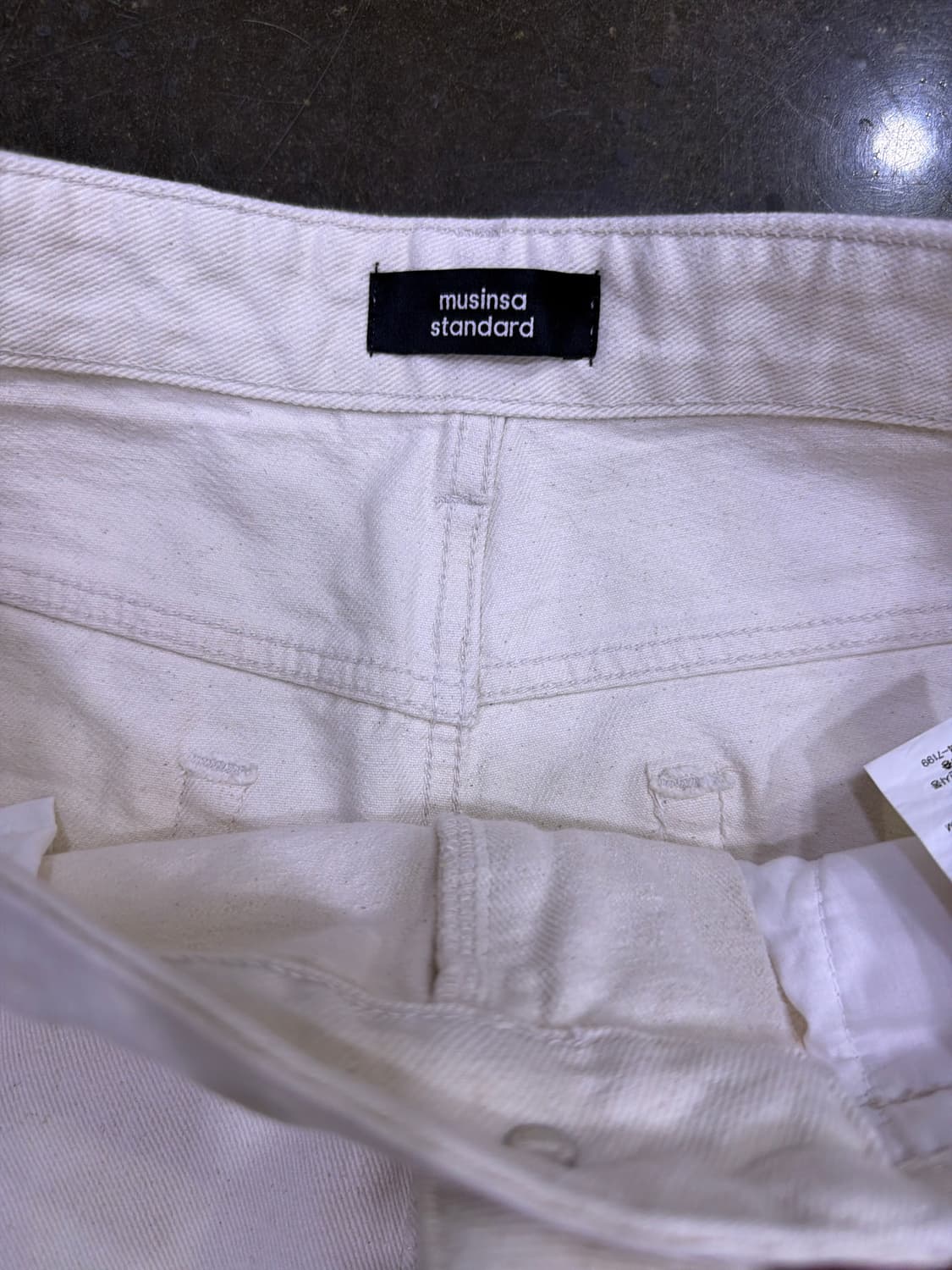 무신사스탠다드 와이드 데님 팬츠 크림 32 상품이미지8