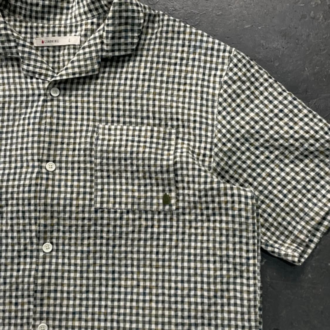 100 빈티지 체크 린넨셔츠 상품이미지2
