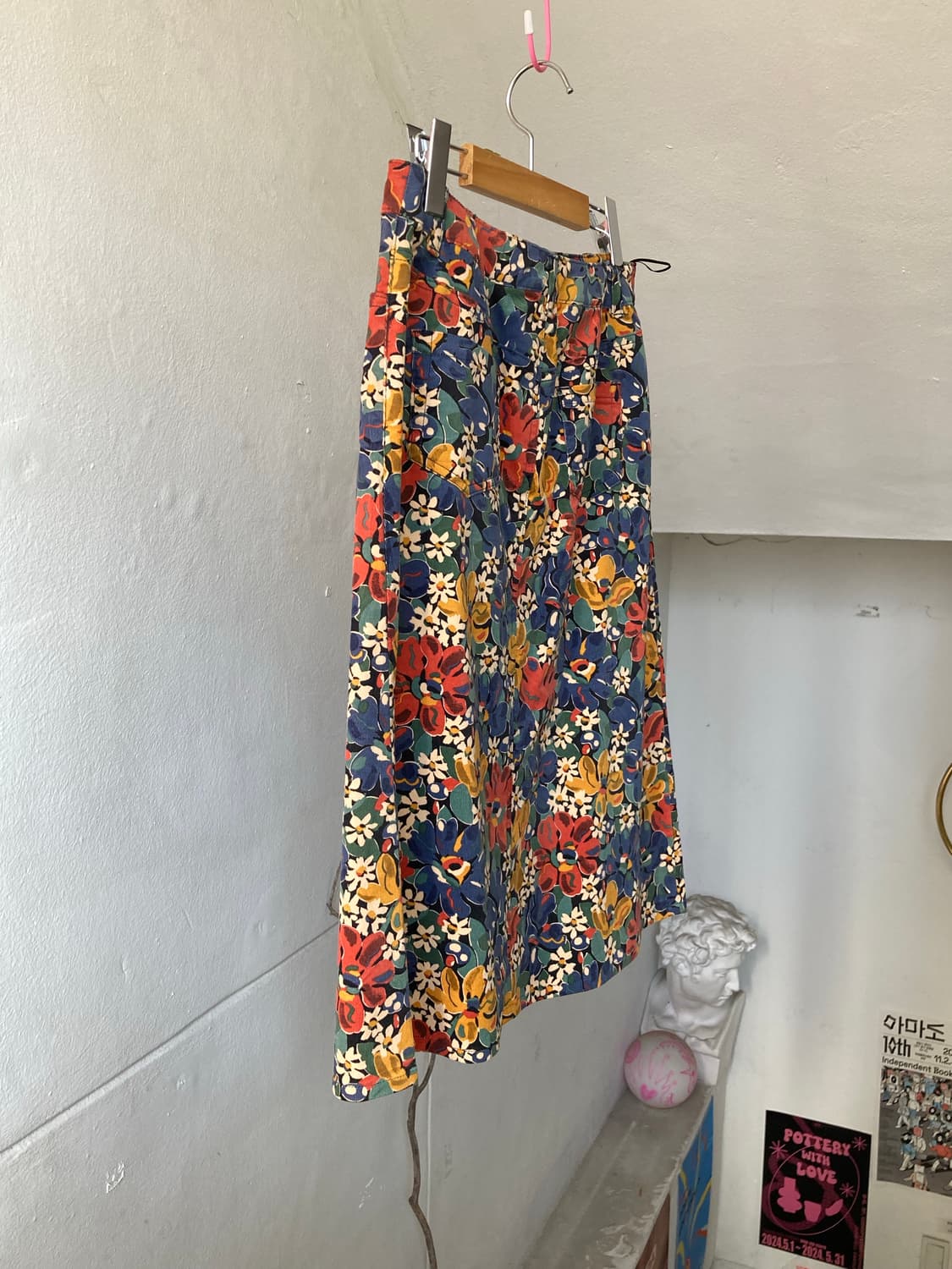 코듀로이 A라인 플라워 미디 스커트 상품이미지7