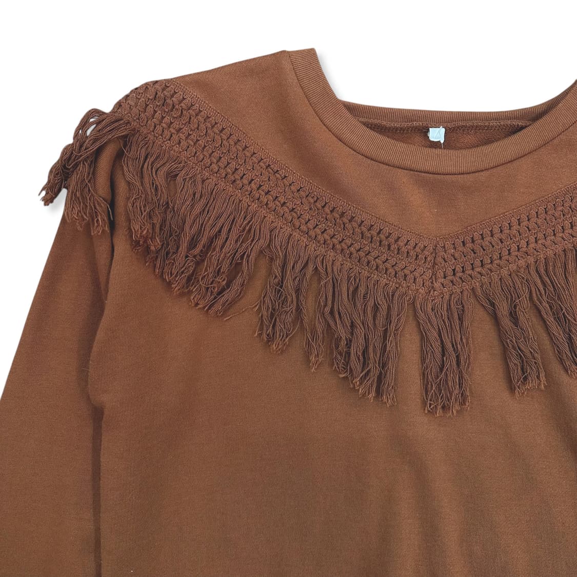Brown Fringe Detail Sweatshirt 상품이미지2