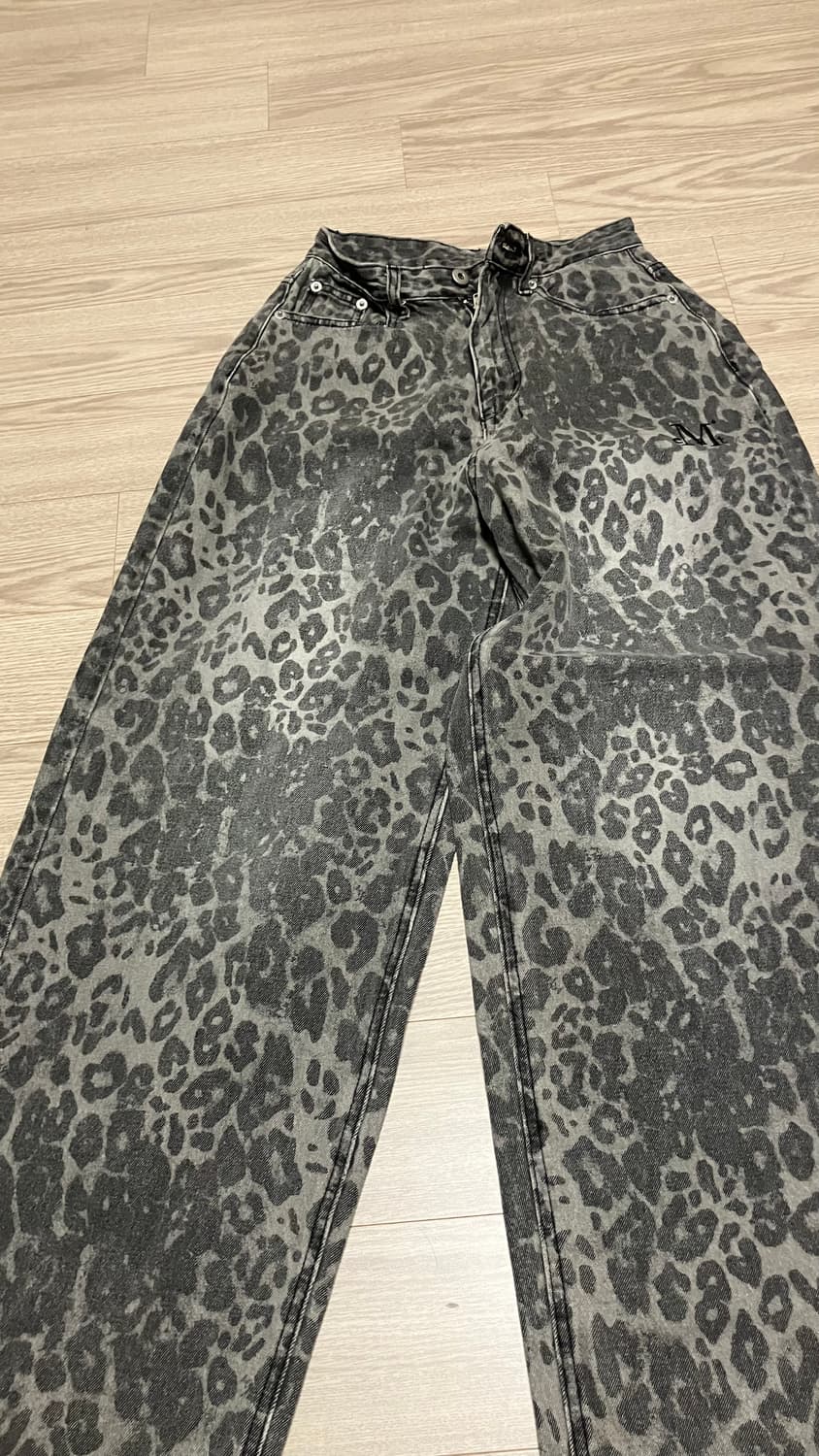 무센트 디트 스냅 버튼 레오파드 호피 와이드 팬츠 M 상품이미지1