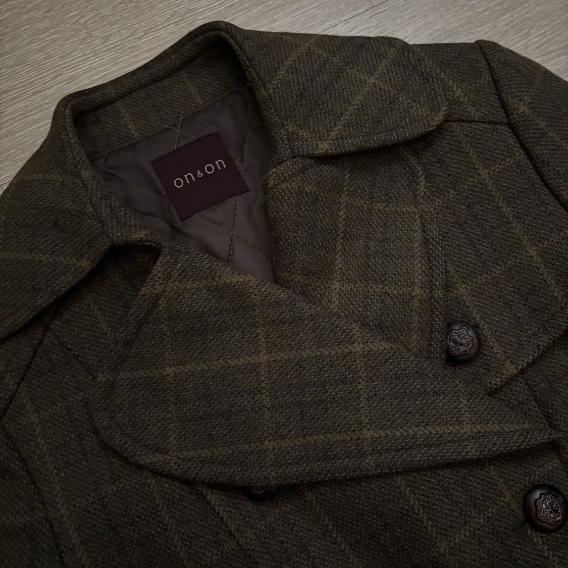 ON&ON 더블 버튼 체크 코트 상품이미지2