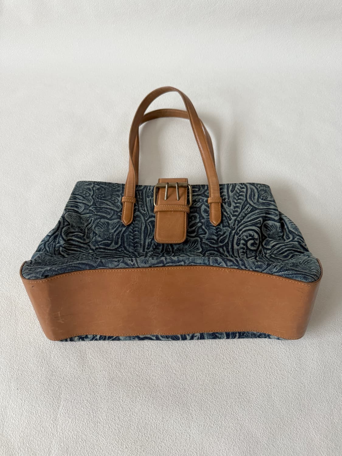 Christian Valmeline 데님&레더 숄더백 상품이미지3