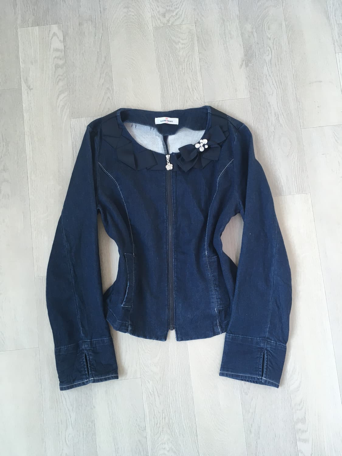 jpn vintage ribbon cubic denim zipup 상품이미지1