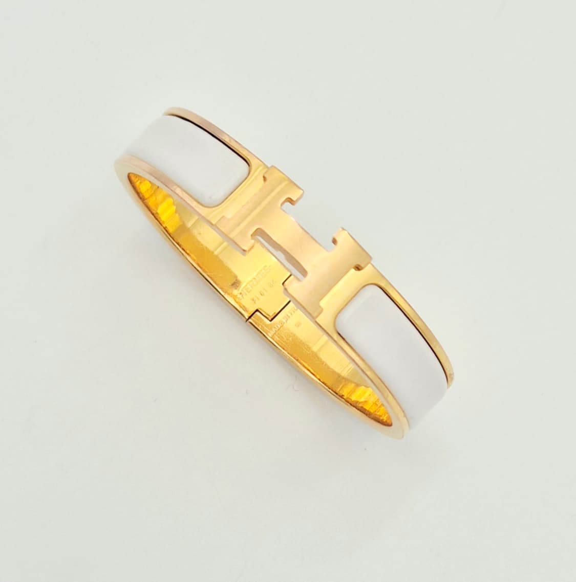 에르메스 클릭아슈 PM 화이트 금장 팔찌 상품이미지3