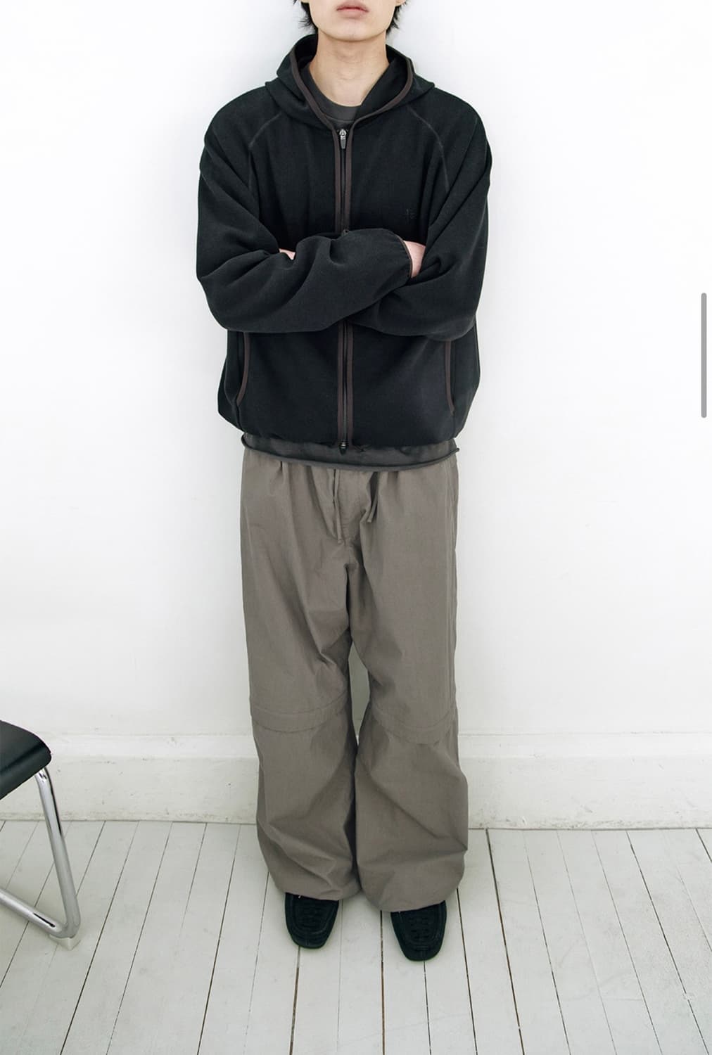 [2] 폴리테루 휴먼인덱스 휴먼 저지 집 후드 후디 집업 블랙 상품이미지2