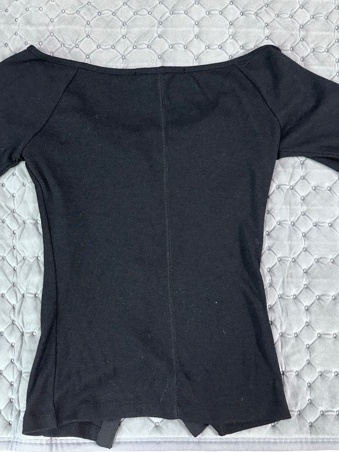 보헤미안서울 보트넥 워머 가디건 블랙 상품이미지3