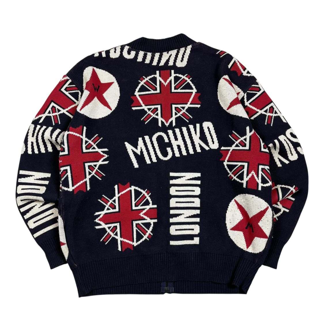 미치코 코시노90‘s 유니언 잭 패턴 니트 집업 상품이미지3