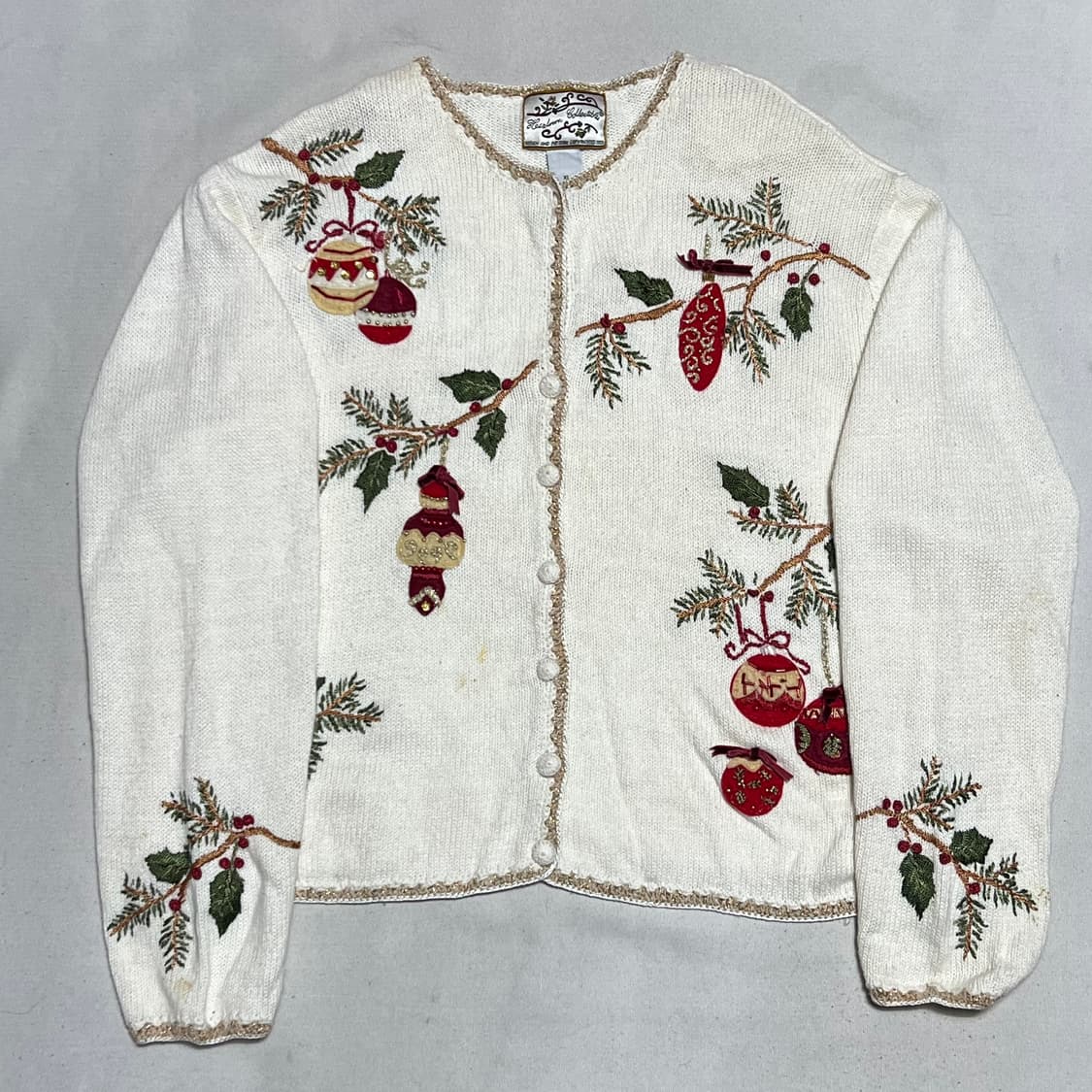 XL VTG 크리스마스 자수 가디건 상품이미지2