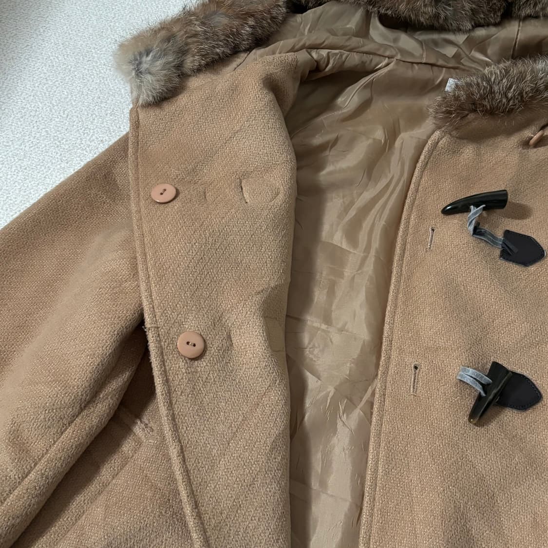 일본빈티지 모리걸 모리룩 브라운 숏 떡코 떡볶이코트 상품이미지5