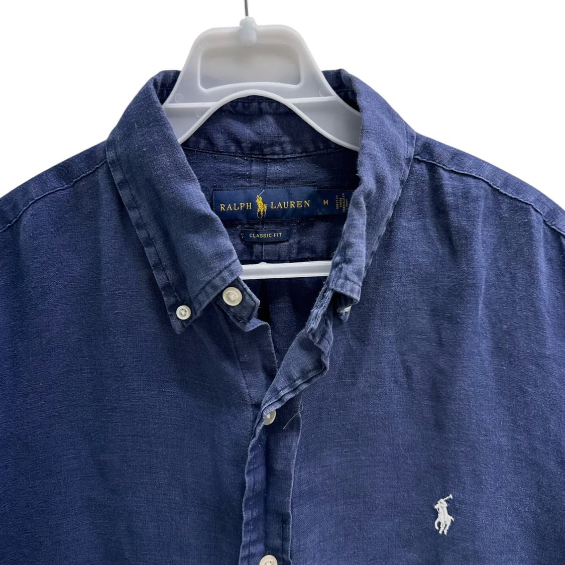[M] 폴로 클래식핏 네이비 린넨 셔츠 상품이미지5